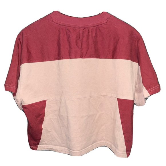 ADIDAS Originals Trefoil Logo Color Block Cropped Top T-Shirt Tee Size XS - Picture 3 of 7